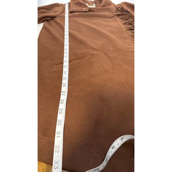 BB Dakota Fringe Jacket Woman's SZ M Brown‎ Western Faux Suede Rodeo - Picture 8 of 14